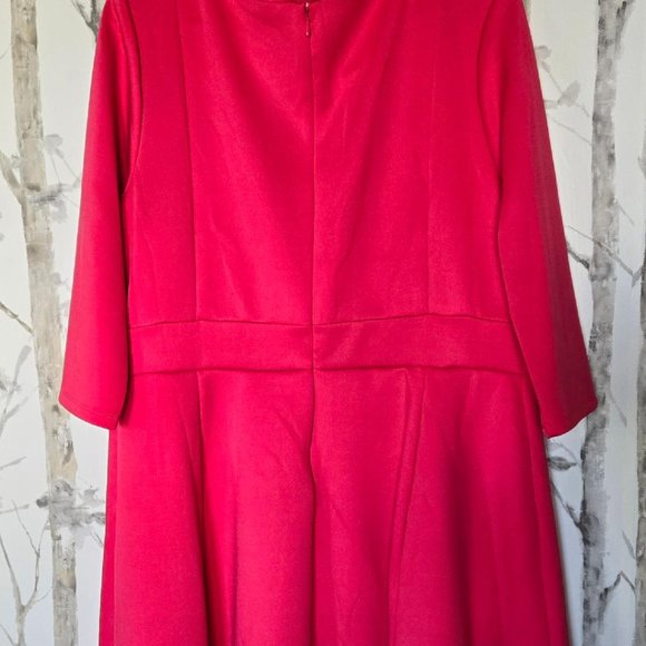 Lane Bryant Pink Mesh Cut Out Elbow Sleeve Dress 18/20P - Picture 7 of 10